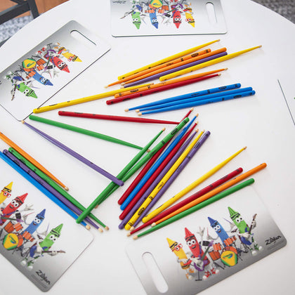 Zildjian x Crayola Pack, 6 Kids Drumsticks & Pad