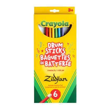 Zildjian x Crayola Pack, 6 Kids Drumsticks & Pad