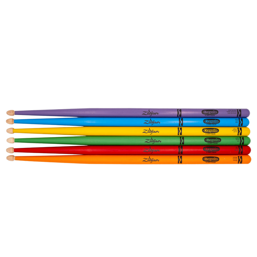 Zildjian x Crayola Pack, 6 Kids Drumsticks & Pad