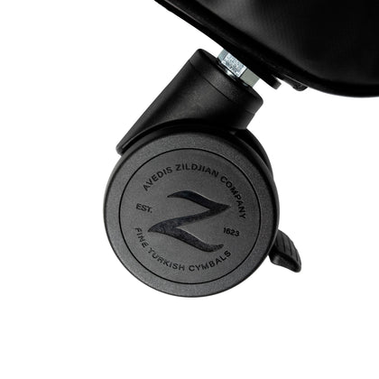 Black Zildjian Touring 24" Rolling Cymbal Bag wheel close up