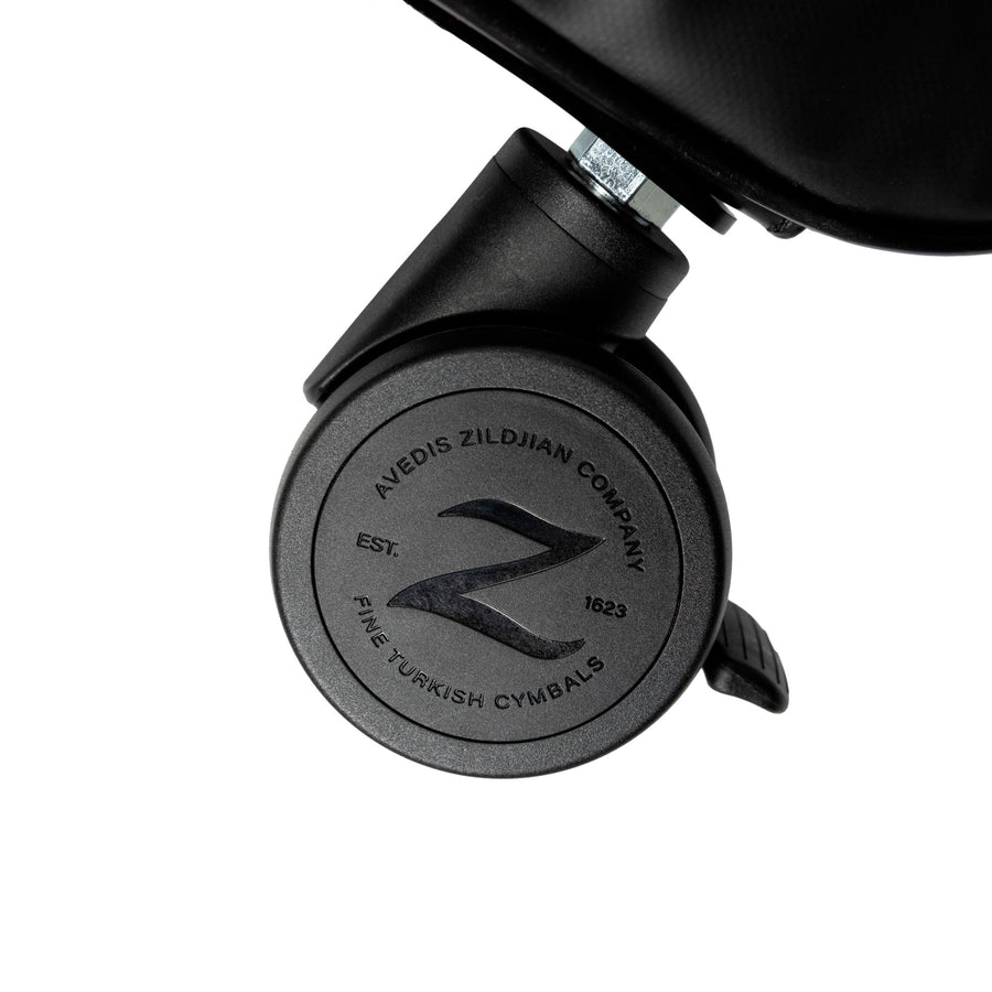 Black Zildjian Touring 24" Rolling Cymbal Bag wheel close up