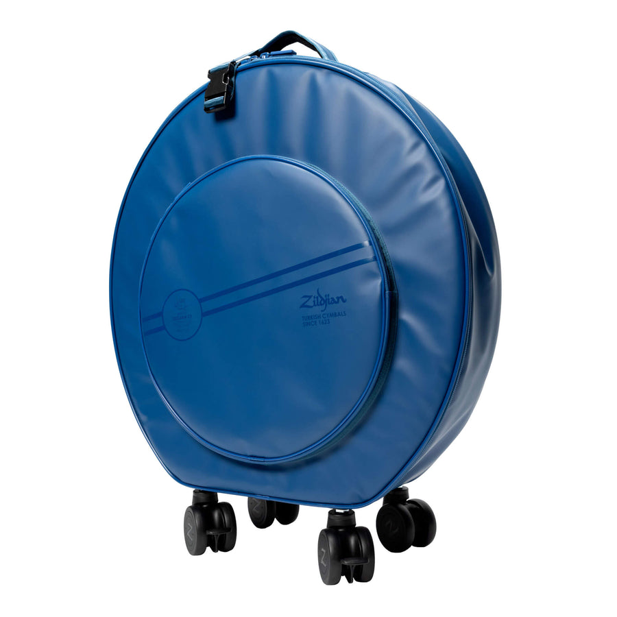 Blue Zildjian Touring 24" Rolling Cymbal Bag on a slight angle