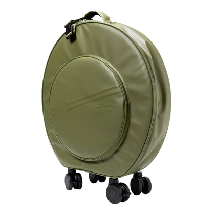 Green Zildjian Touring 24" Rolling Cymbal Bag on a slight angle