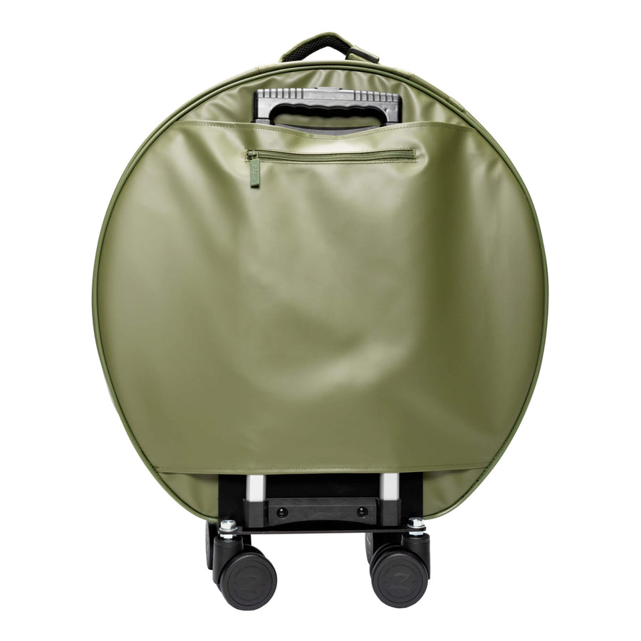 Back of Green Zildjian Touring 24" Rolling Cymbal Bag