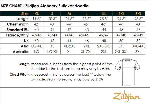Zildjian Limited Edition 400th Anniversary Zip Hoodie - Small | Apparel