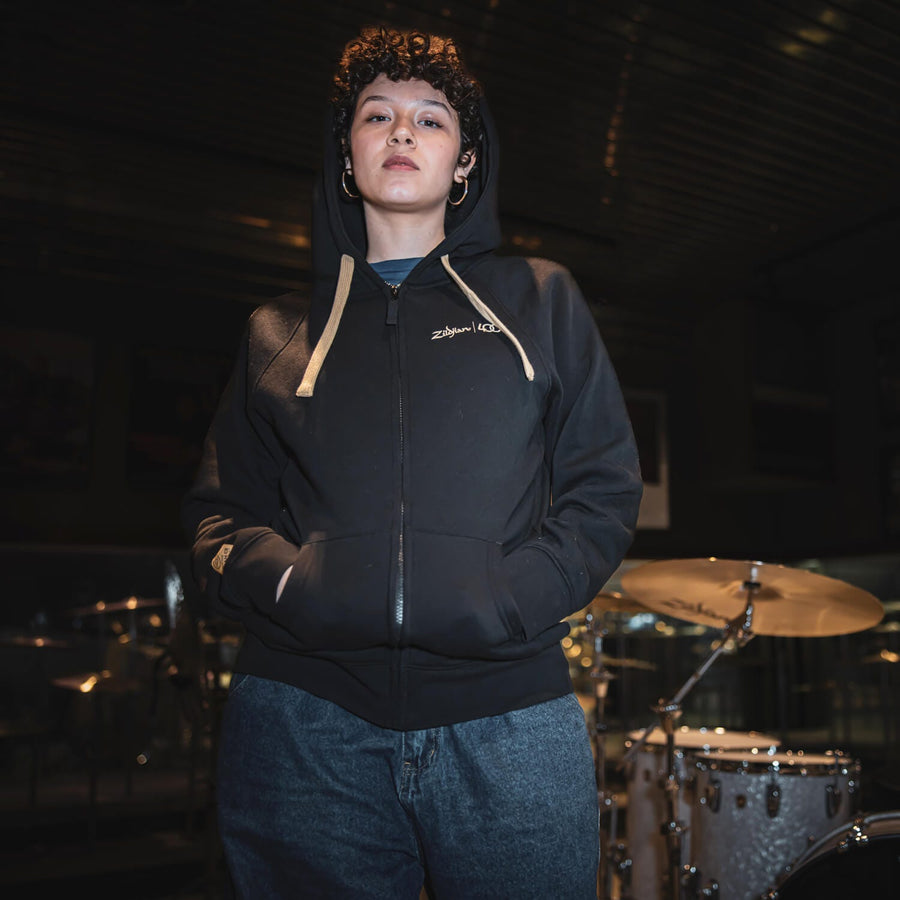Zildjian 400th Anniversary Zip Hoodie on model