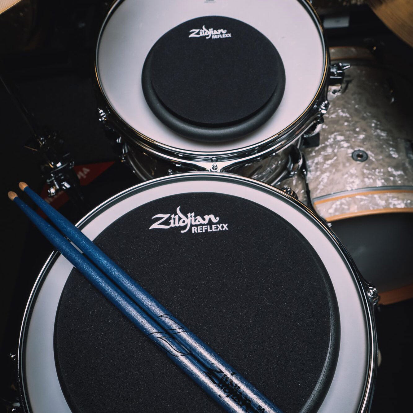 Black Zildjian Reflexx Pads on drumkit