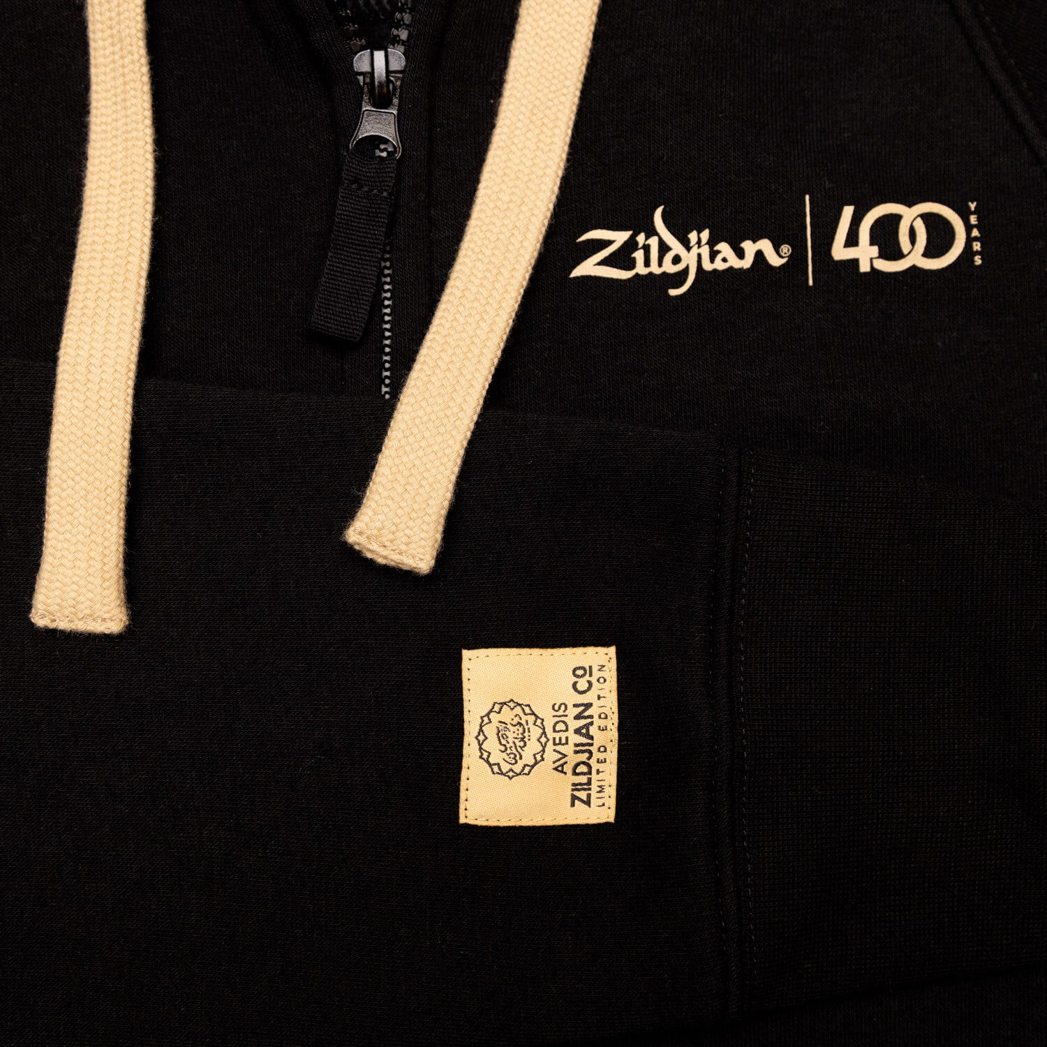 400th Anniversary Zip Hoodie Zildjian logo closeup