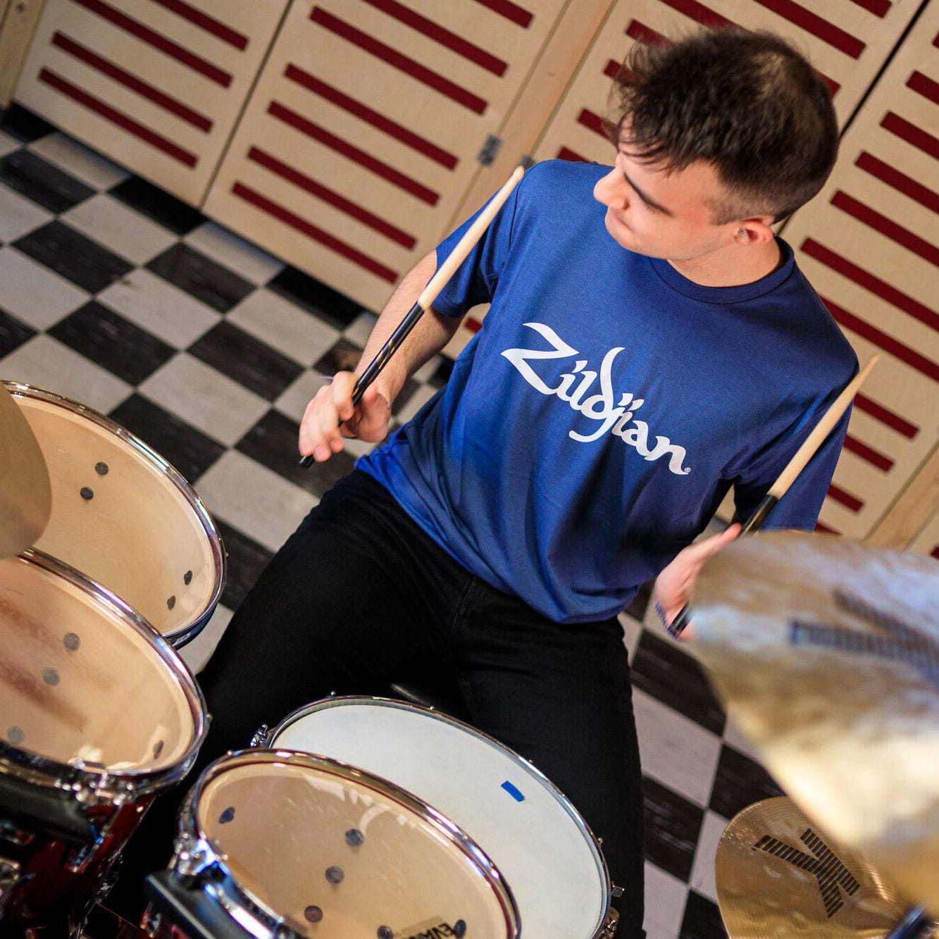 Slate Zildjian Lifestyle drumming pose