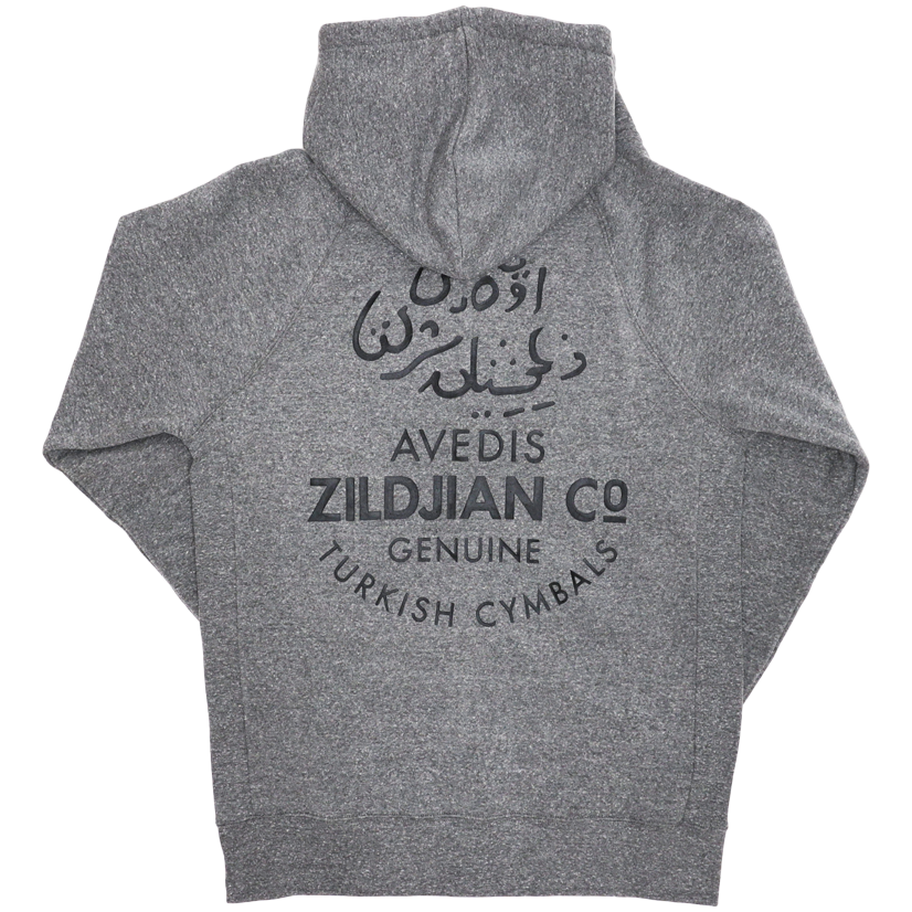 Zildjian Gray Zip Up Logo Hoodie