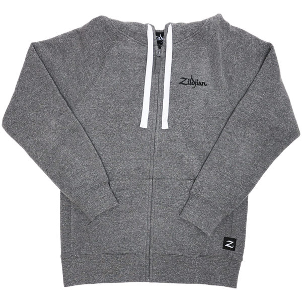 Zildjian Gray Zip Up Logo Hoodie