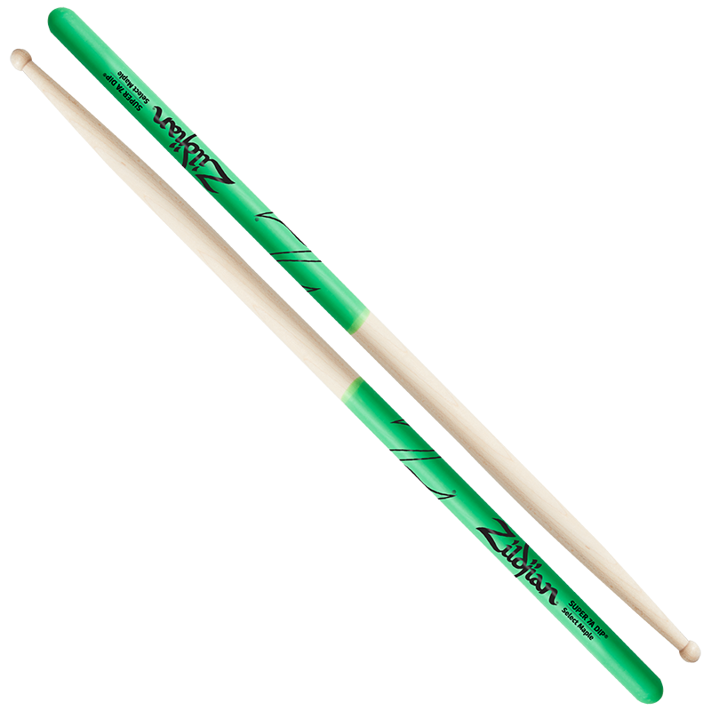 Super 7A Maple Green DIP Drumsticks